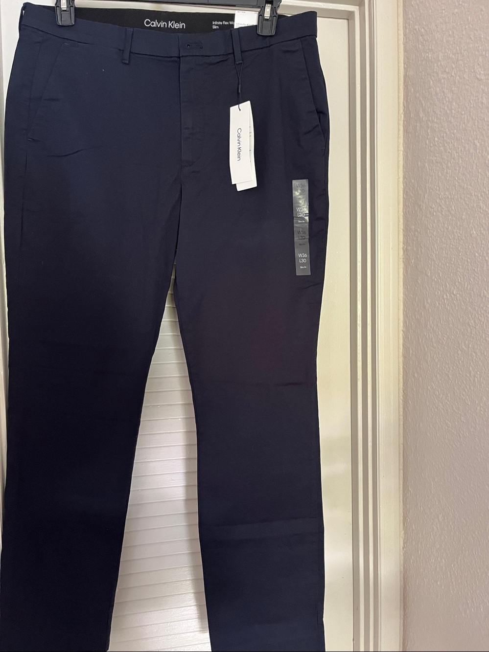 Calvin Klein Men's Navy Straight Dress Pants